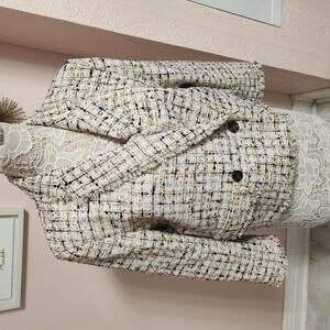 NWT Ann Taylor Tweed fringe Blazer Jacket 14